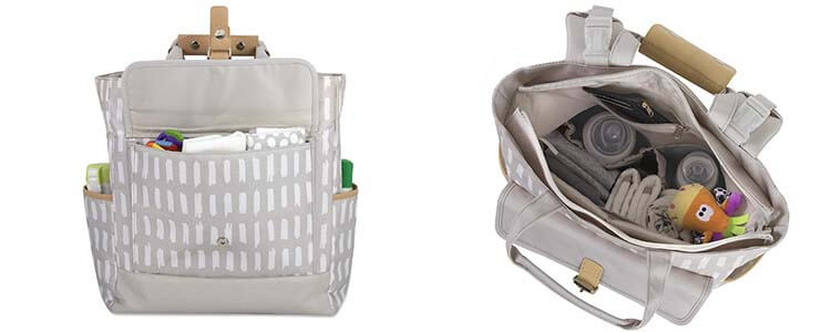 bolsa de pañales con varias capas